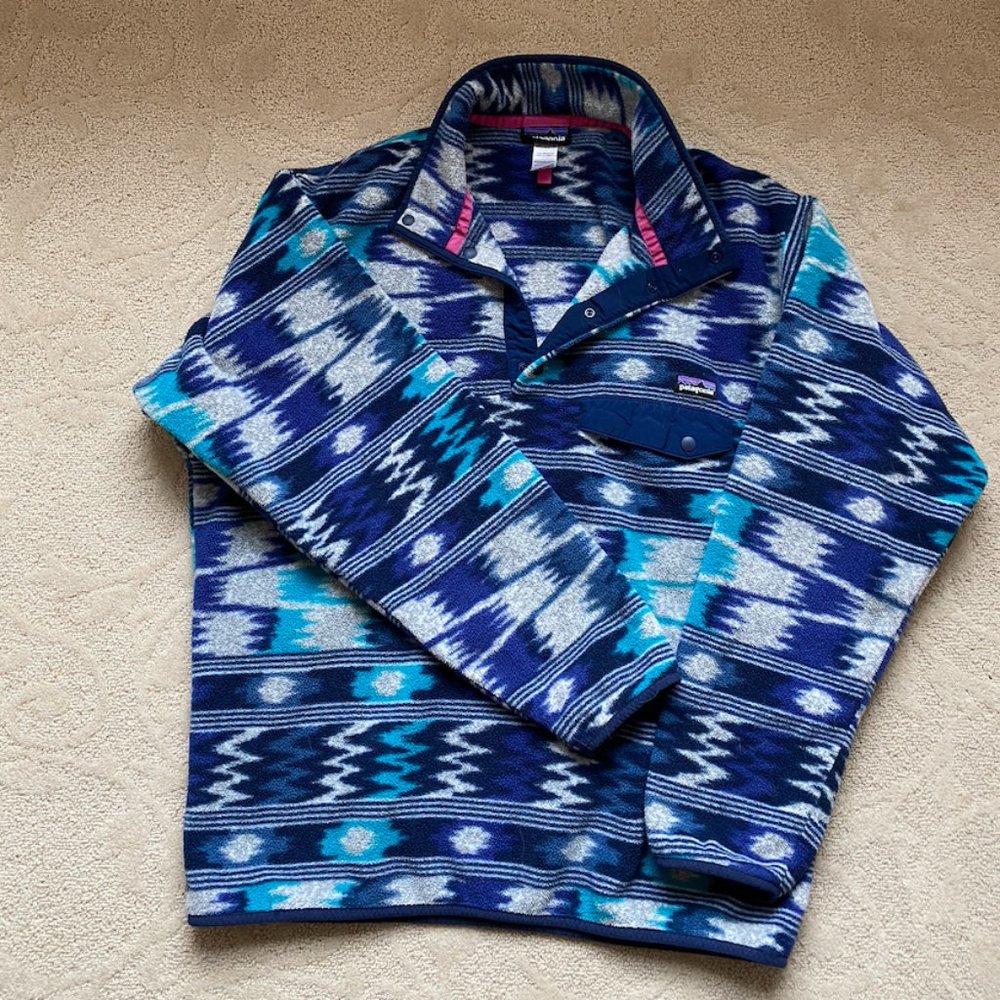 RARE Patagonia Lightweight Aztec Synchilla Snap T - Men's Large